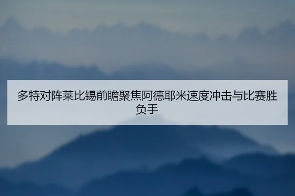 多特对阵莱比锡前瞻聚焦阿德耶米速度冲击与比赛胜负手